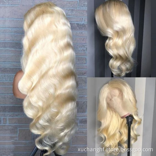 613 Lace Frontal Wig Body Wave Human Hair, Wholesale Price Virgin Blonde 613 Body Wave Lace Frontal Wig for Black Women